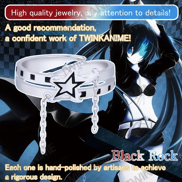 Anime BLACK ROCK SHOOTER Open Band High Durability Adjustable Ring - TWINKANIME