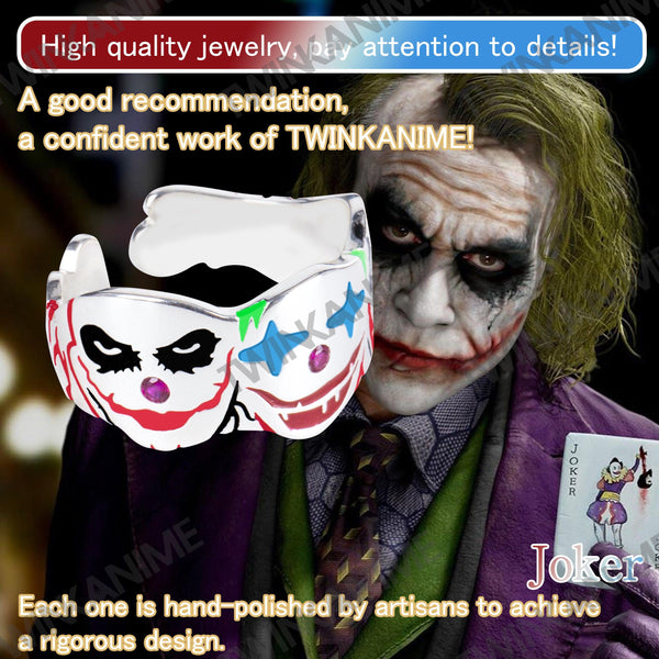 Anime Cinema Super Hero Figure Funny Joker S925 Ring Halloween Cosplay Ring - TWINKANIME