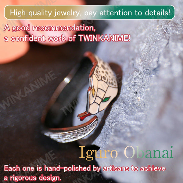 Anime Demon Slayer Iguro Obanai S925 Ring - TWINKANIME