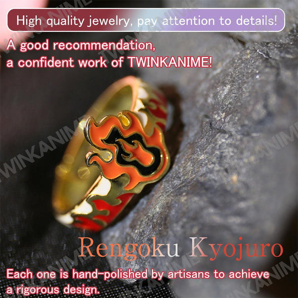 Anime Demon Slayer Rengoku Kyojuro S925 Ring - TWINKANIME