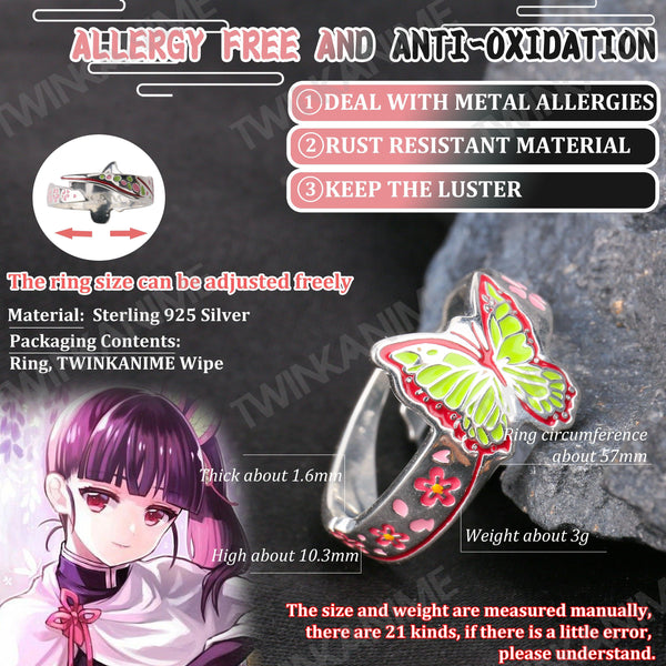 Anime Demon Slayer Tsuyuri Kanao S925 Ring - TWINKANIME