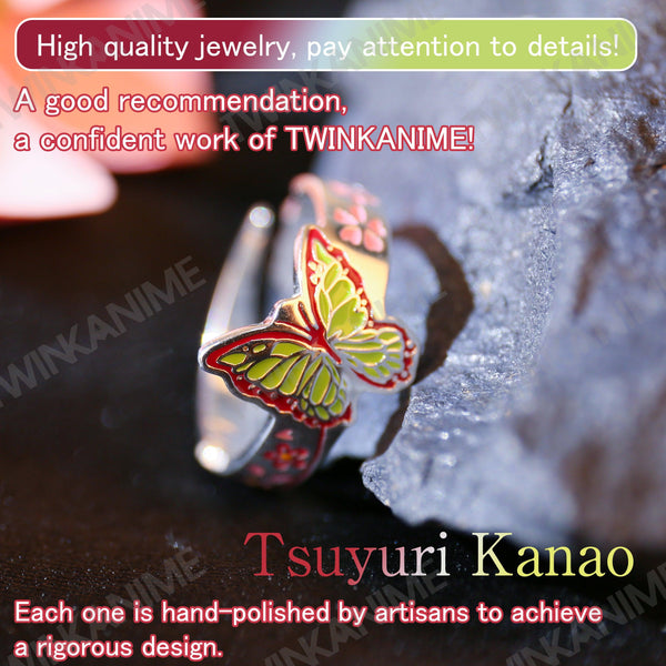 Anime Demon Slayer Tsuyuri Kanao S925 Ring - TWINKANIME