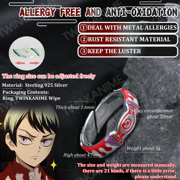 Anime Demon Slayer Yushiro S925 Ring - TWINKANIME