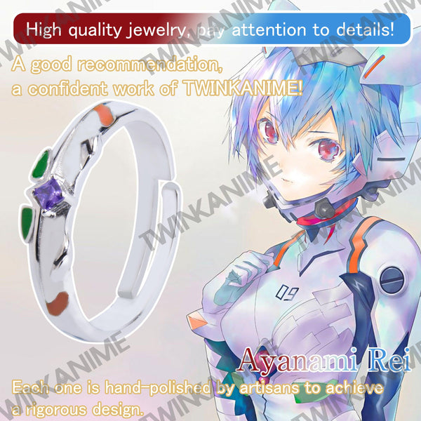 Anime EVA Ayanami Rei S925 Adjustable Ring - TWINKANIME