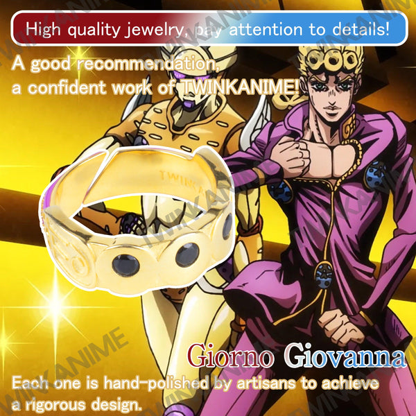 Anime JoJo'S Bizarre Adventure Giorno Giovanna Manga Adjustable S925 Ring - TWINKANIME