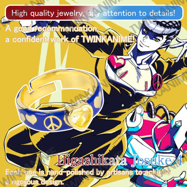 Anime JoJo'S Bizarre Adventure Higashikata Josuke 4 Manga Adjustable S925 Ring - TWINKANIME
