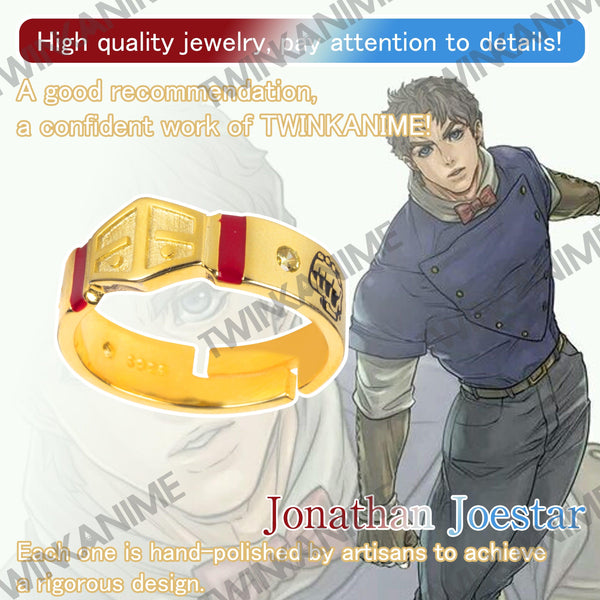 Anime JoJo'S Bizarre Adventure Jonathan Joestar Manga Figure Rings Adjustable S925 - TWINKANIME