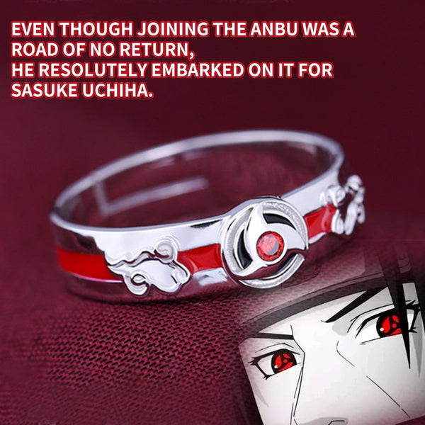Anime Naruto Uchiha Itachi Ring Mangekyo Sharingan Ring S925 Silver - TWINKANIME