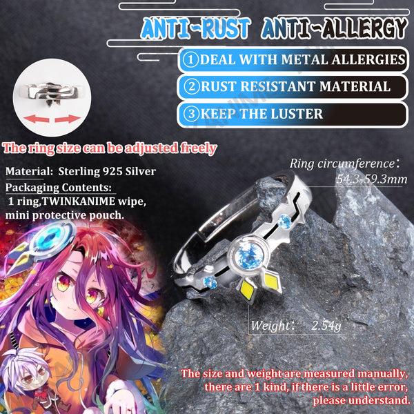 Anime No Game No Life Hubby S925 Adjustable Ring - TWINKANIME