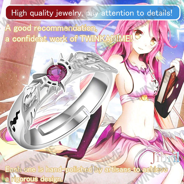 Anime No Game No Life Jibril Zero S925 Silver Ring Adjustable - TWINKANIME