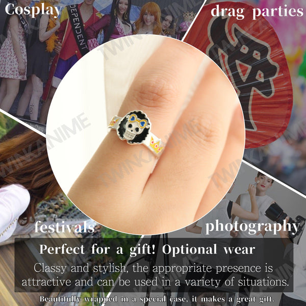 Anime ONE PIECE Brook S925 Ring - TWINKANIME