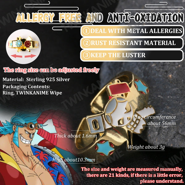 Anime ONE PIECE Franky S925 Ring - TWINKANIME