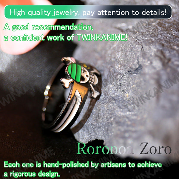 Anime ONE PIECE Roronoa Zoro S925 Ring - TWINKANIME