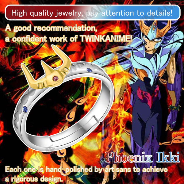 Anime Saint Seiya Phoenix Ikki Jewelry S925 Adjustable Ring - TWINKANIME