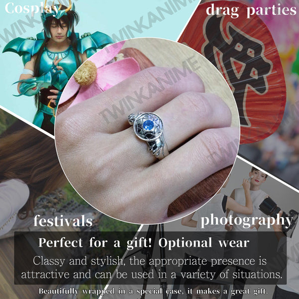 Anime Saint Seiya Shiryu S925 Silver Jewelry Cosplay Finger Ring - TWINKANIME