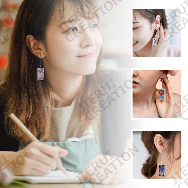 【Buy 2 Get Free Shipping】 TWINKANIME Demon Slayer Kimetsu No Yaiba Tanjiro Earrings Ear Clip Pendant Cosplay Props Zenitsu Agatsuma Nezuko Kamado Shinobu Kocho Kyojuro Rengoku A Gift For Girls Women - TWINKANIME