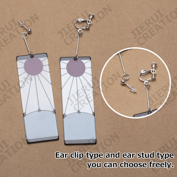 Demon Slayer Kimetsu No Yaiba Tanjiro Kamado Earrings Ear Clip Pendant Cosplay Props - TWINKANIME