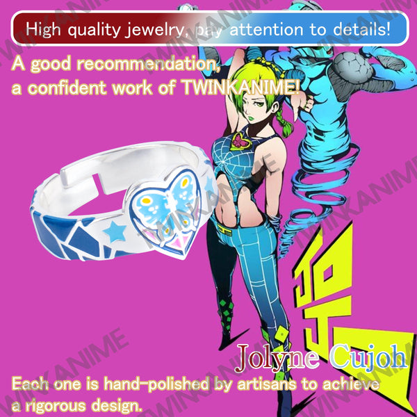 JoJo'S Bizarre Adventure Jolyne Cujoh Manga Figure Anime S925 Rings Adjustable - TWINKANIME